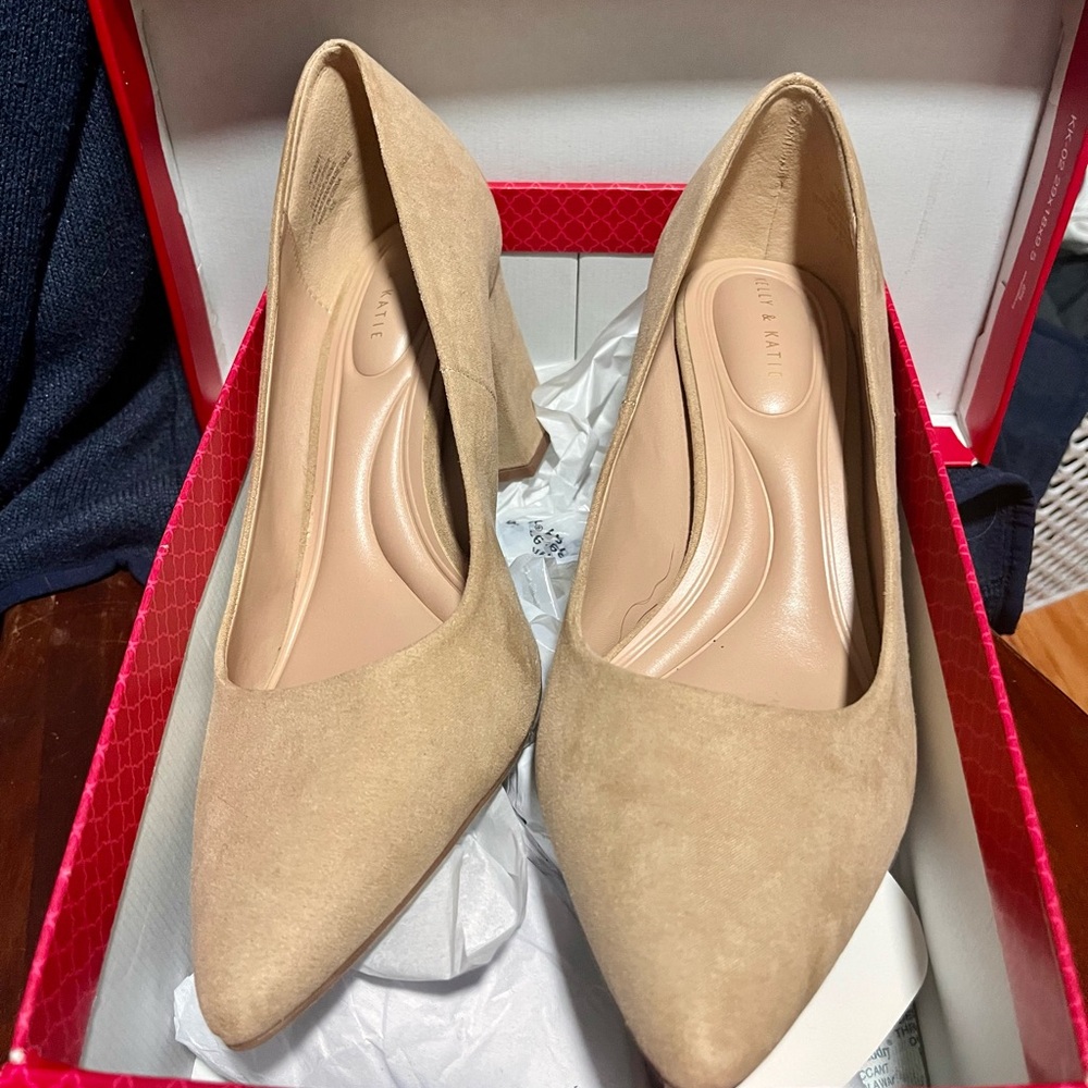 Kelly & Katie Fresh Tan Microsuede Pumps